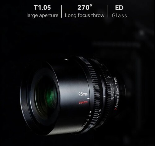 7Artisans 25mm T1.05 Vision Cine Lens (FujiFilm X)