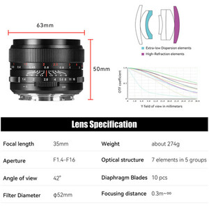 7Artisans 35mm F1.4 Mark III Lens (Canon RF) - Thumbnail