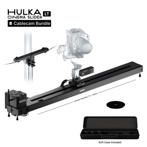Trexo Hulka LT Cinema Slider Cablecam Bundle - paket içeriği ve kurulum görünümü