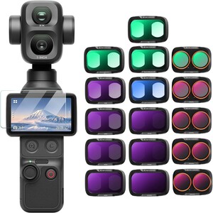 DJI Osmo Pocket 4P İçin 16 Parça Filtre Seti (Black Mist 1/4 + Black Mist 1/8 + UV + Işık Kirliliği Azaltma + CPL) ürün görseli 1