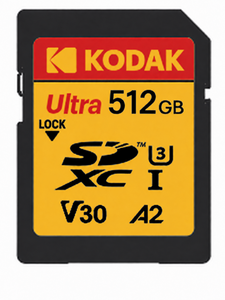 Kodak 512GB UHS-I U3 A2 V30 Ultra DDR SD Hafıza Kartı (160MB/s - 150MB/s) - ürün görünümü