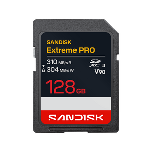 SanDisk 128GB Extreme PRO SDXC UHS-II V90 Hafıza Kartı - ön görünüm
