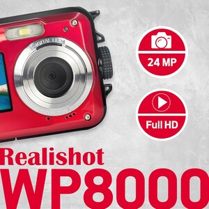 AgfaPhoto Realishot WP8000 Su Altı Fotoğraf Makinesi (Kırmızı) - Thumbnail