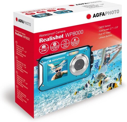 AgfaPhoto Realishot WP8000 Su Altı Fotoğraf Makinesi (Kırmızı)
