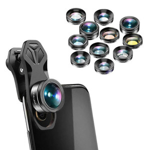Apexel - Apexel 11'i 1 Arada Akıllı Telefon Lens Kiti (iPhone ve Android Uyumlu)