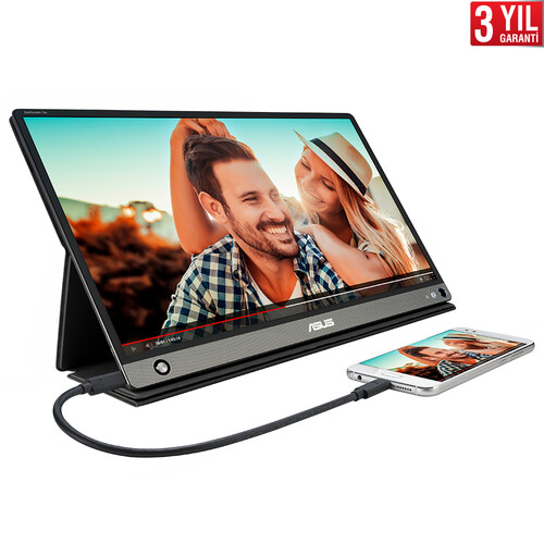 ASUS ZENSCREEN MB16AHP 15,6 IPS 1920x1080 5MS Micro-HDMI USB-C DAHILI BATARYA, USB-C TO A ADAPTOR, EYECARE Taşınabilir USB Monitör