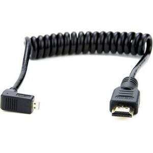 Atomos - Atomos ATOMCAB007 – Sarmal Sağ Açılı Micro-HDMI (Type-D) – HDMI (Type-A) Kablo (30–45 cm)