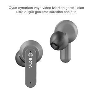 Boya BY-AP4 Kablosuz Bluetooth Kulaklık Gri - Thumbnail