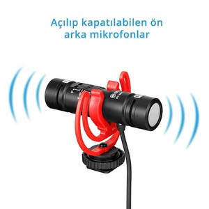 Boya BY-MM1 Pro Çift Kafalı Shotgun Mikrofon - Thumbnail