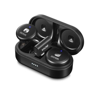 BOYA Omic-D Wireless İkili Yaka Mikrofonu Lightning (Siyah) - Thumbnail