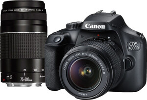 Canon - Canon EOS 4000D 18-55mm DC 75-300mm DSLR Fotoğraf Makinesi