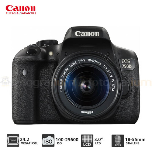 Canon EOS 750D 18-55mm DC Lensli Fotoğraf Makinesi