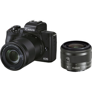 Canon - Canon EOS M50 Mark II EF-M 15-45mm 55-200mm IS STM Lens Kit Aynasız Fotoğraf Makinesi