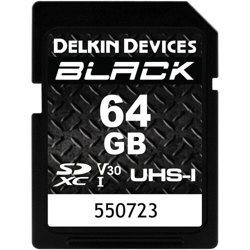 Delkin 64GB Black V30 UHS-I SDXC Hafıza Kartı