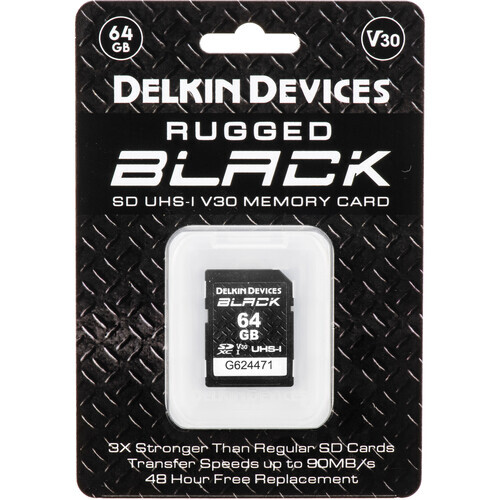 Delkin 64GB Black V30 UHS-I SDXC Hafıza Kartı