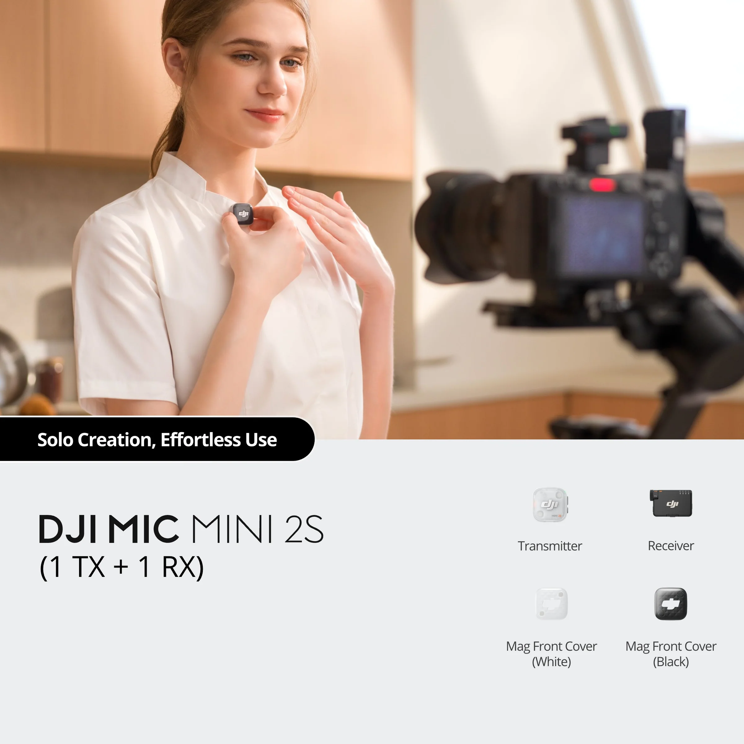 DJI - DJI Mic Mini 2S Kablosuz Yaka Mikrofonu (1 Verici + 1 Alıcı) (1)