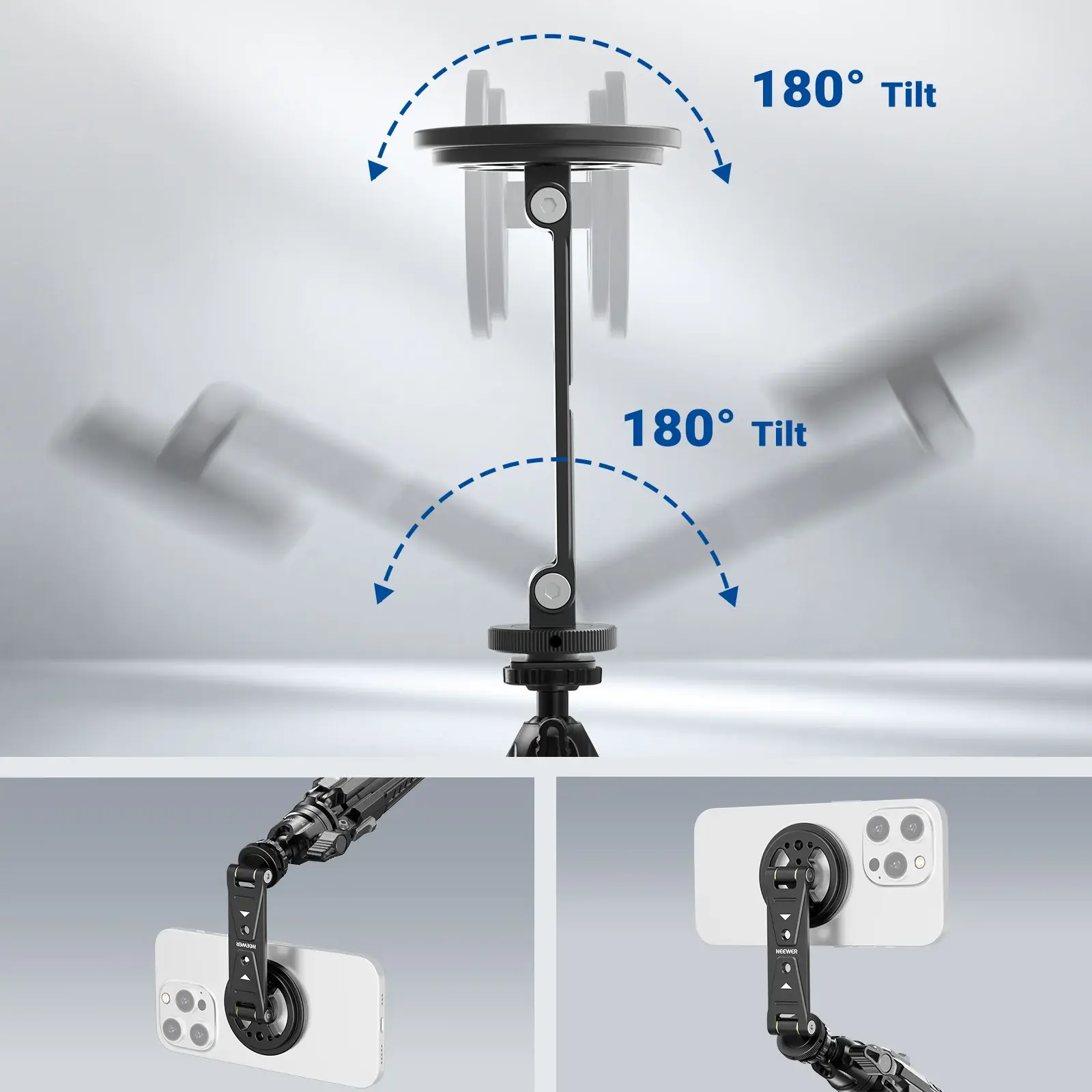 Neewer DS031 Profesyonel Manyetik Telefon Tripod Bağlantı Aparatı - Thumbnail