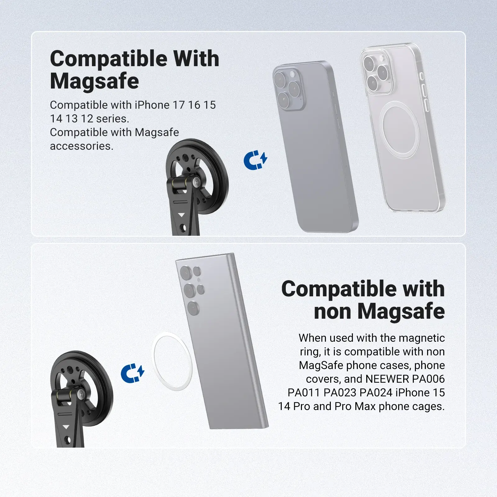 Neewer DS031 Profesyonel Manyetik Telefon Tripod Bağlantı Aparatı - Thumbnail