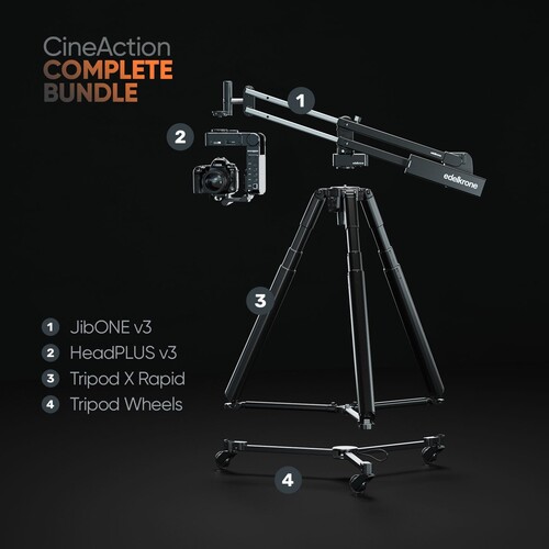 Edelkrone CineAction Bundle JibONE v3 Kompakt Sinematik Hareket Seti (HeadPLUS v3 - Complete)