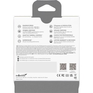 Exascend 512GB Essential Pro Max CFexpress 4.0 Type A Hafıza kartı / 1800 MB/S Okuma Yazma VPG800(Kopya) - Thumbnail