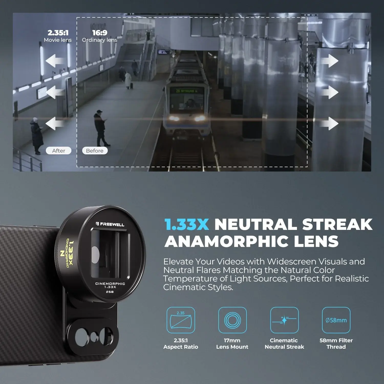 Freewell 1.33x Anamorphic Lens - Thumbnail