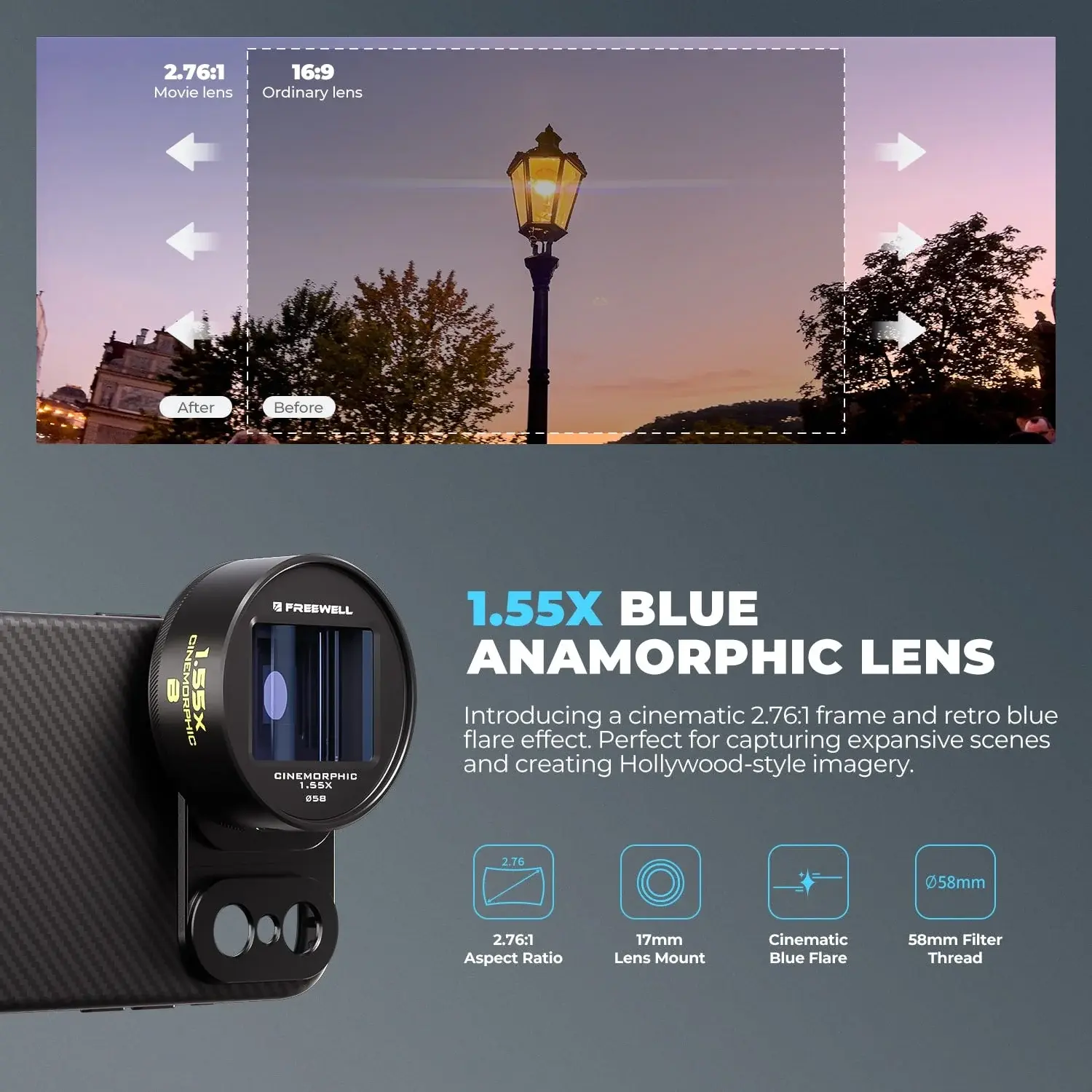 Freewell 1.55x Anamorphic Lens - Thumbnail