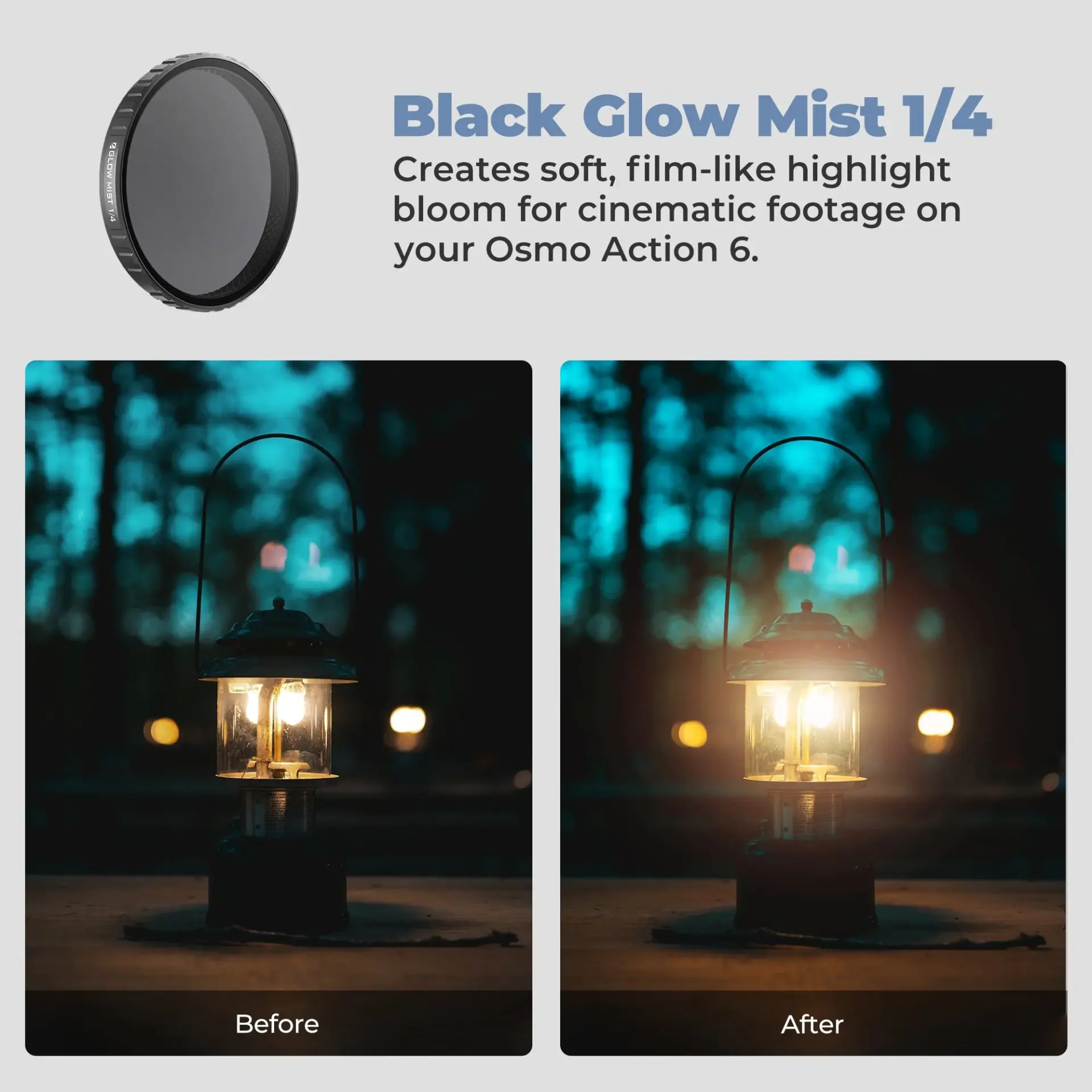 Freewell - Freewell DJI Osmo Action 6 Black Glow Mist 1/4 Filter (1)