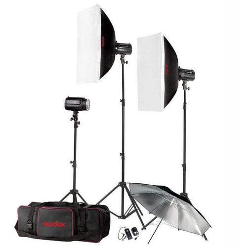 Godox H160-B 3'lü Mini Paraflaş KIT (160WATT)