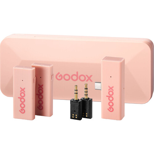 Godox MoveLink Mini Kablosuz Mikrofon Kit2 (Type-C Uyumlu/Pembe)