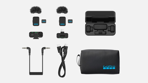 GoPro Wireless Mic Complete Kit Kablosuz Yaka Mikrofonu (2 Verici + TRS Alıcı + USB-C Alıcı + Şarj Kutusu)