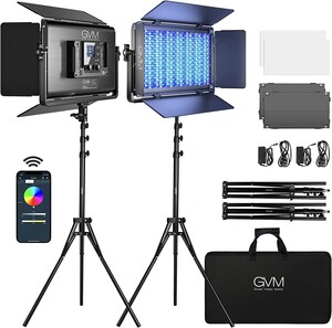 GVM - GVM 1500D 75W Bi-Color & RGB Stüdyo LED Panel 2'li Set