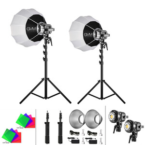 GVM - GVM P80S-2D 80W Lantern Softbox'lı Spot Led Işık 2'li Set