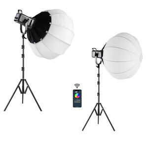 GVM - GVM PR150R Bi-Color & RGB Lantern Softbox İkili Video Işık Seti