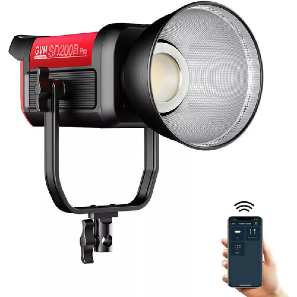 GVM - GVM Pro SD200B Bi-Color LED Video Spotlight COB Monolight with Lantern Softbox- Set 2 (1)