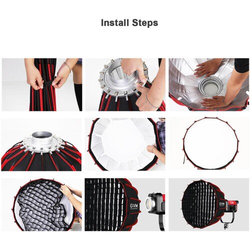 GVM Pro SD300B Bi-Color LED Monolight with Softbox set 1