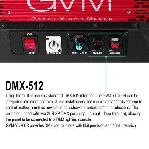 GVM YU200R 200W RGB LED Panel Işık (Hardcase)