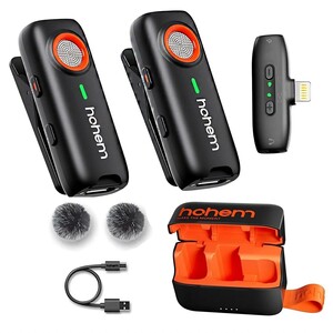 Hohem MIC-01 Wireless 2 Kişilik Yaka Mikrofonu (Lightning) - Thumbnail