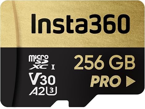 Insta360 256GB microSDXC Hafıza Kartı (UHS-I Class 10 / U3 / V30 / A2)