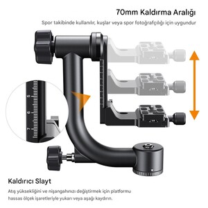 Kaiseberg Ağır Hizmet Tipi Gimbal Tripod Başlığı (31.033) - Thumbnail