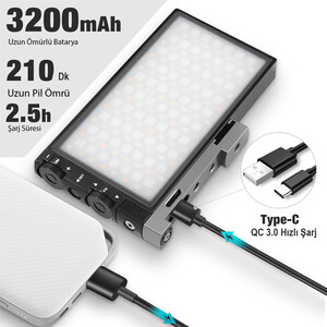 Kaiseberg M1 RGB Mini Mobil Video Işığı - Thumbnail