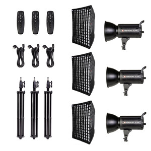 Kaiseberg - Kaiseberg SL-120BI 120W Bi-Color Led 60x90 Softbox Işık Seti - Üçlü Kit