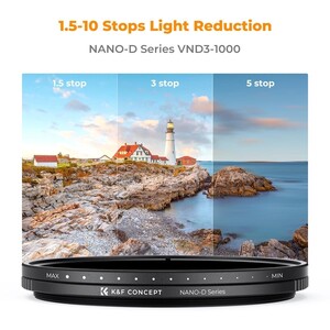 K&F - K&F 58mm Nano-D Serisi ND3-ND1000 Filtre (1.5-10 Stop) (1)