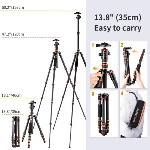 K&F Concept BA225 Carbon Fiber Tripod Ball Head (KF09.077V1)
