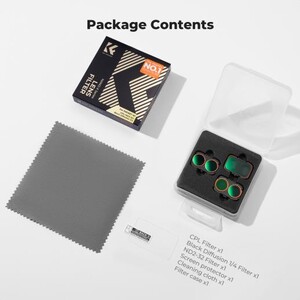 K&F Concept DJI Osmo Pocket 4P İçin 3 Parça Filtre Seti (CPL + Black Mist 1/4 + ND2-32) (Metal) - Thumbnail