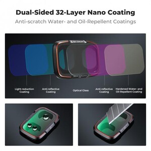 K&F Concept DJI Osmo Pocket 4P İçin 3 Parça Filtre Seti (CPL + Black Mist 1/4 + ND2-32) (Metal) - Thumbnail
