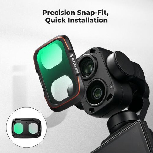 K&F Concept DJI Osmo Pocket 4P İçin 3 Parça Filtre Seti (CPL + Black Mist 1/4 + ND2-32) (Metal)