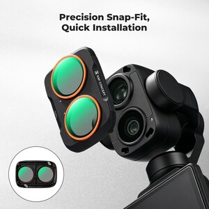 K&F Concept DJI Osmo Pocket 4P İçin 4 Parça Filtre Seti (CPL + ND16 + ND64 + ND256) (Plastik) - Thumbnail
