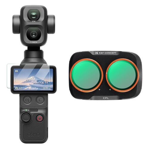 K&F Concept DJI Osmo Pocket 4P İçin Polarize (CPL) Filtre (Plastik)