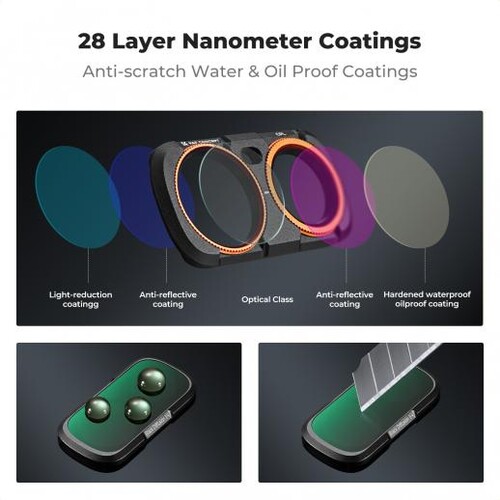 K&F Concept Insta360 Luna Ultra İçin 3 Parça Filtre Seti (CPL + Black Mist 1/4 + ND2-32)