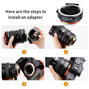K&F Concept - K&F Concept KF06.466 Canon EF/EF-S to Sony E Mount Adaptör (1)